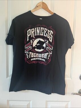 Princess Racewear Original Graphic Tee - Black with White & Pink Print